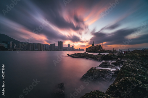 Photography Sunset in Hong Kong fishing valley, Lei Yue Mun