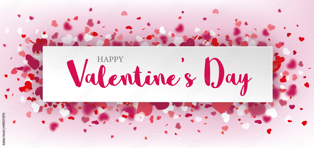 Hearts Pink Happy Valentines Paper Banner Hearts Pink Happy Valentines Paper Banner