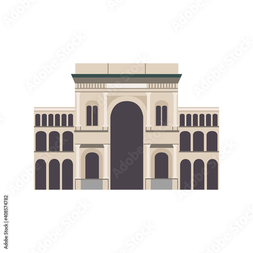 The Galleria Vittorio Emanuele II - Vector Flat Illustration