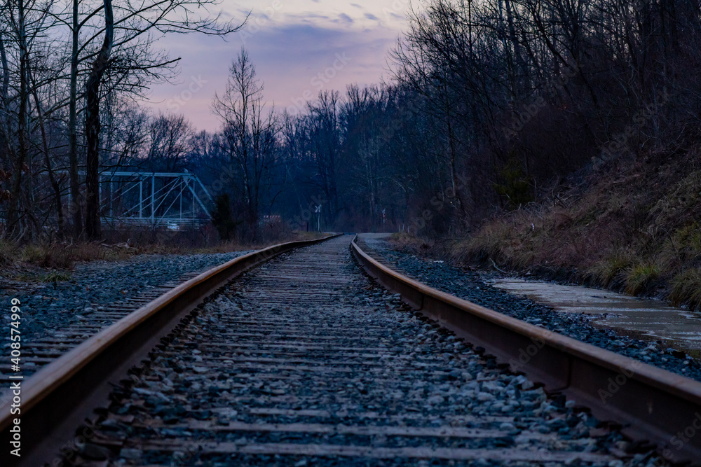 Fototapeta premium railway in the fog