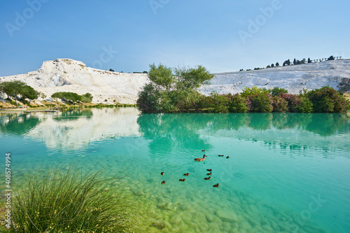 The small lake in Pamukkale