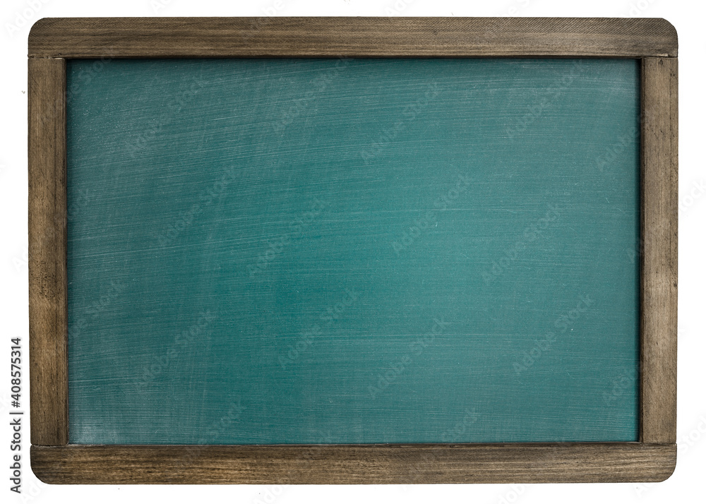 Green color chalkboard with wooden frame Green color chalkboard with wooden frame