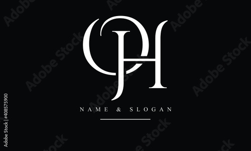 OH, HO, O, H abstract letters logo monogram