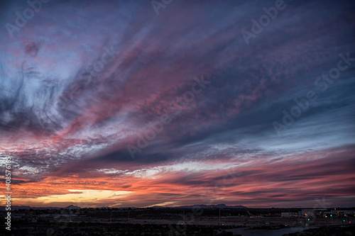 Winter sunset;  near Las Cruces, New Mexico