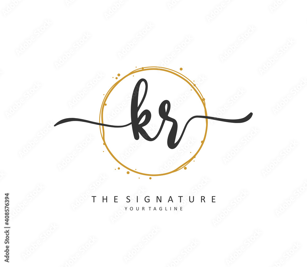 KR Initial letter handwriting and signature logo. A concept handwriting initial logo with template element. KR Initial letter handwriting and signature logo. A concept handwriting initial logo with template element.