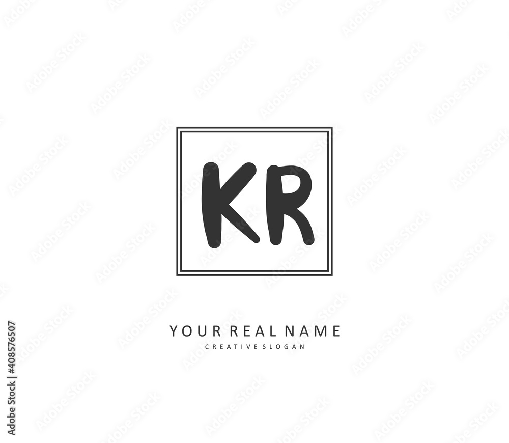 KR Initial letter handwriting and signature logo. A concept handwriting initial logo with template element. KR Initial letter handwriting and signature logo. A concept handwriting initial logo with template element.
