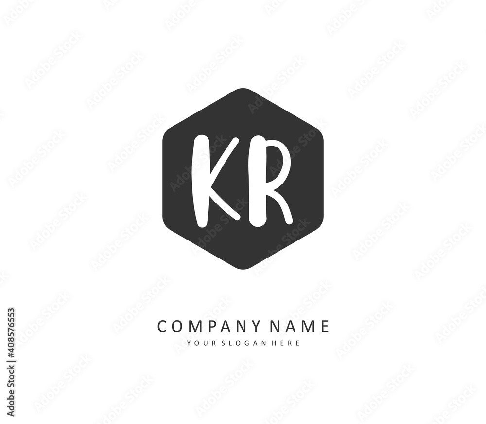 KR Initial letter handwriting and signature logo. A concept handwriting initial logo with template element. KR Initial letter handwriting and signature logo. A concept handwriting initial logo with template element.