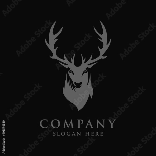 Abstract deer head logo design template