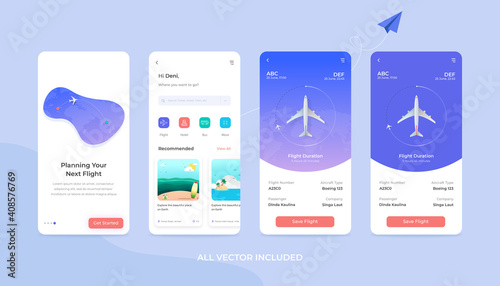 Flight Tracker App. mobile application to buy plane tickets and track flights