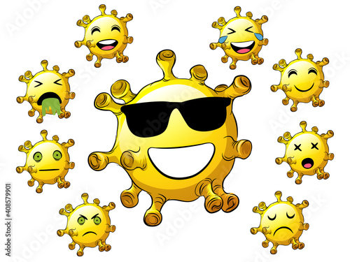 Collection of corona virus emoji or smileys