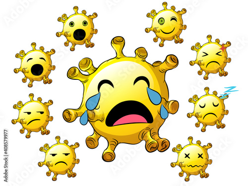 Collection of corona virus emoji or smileys