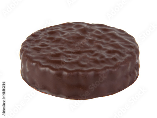 Chocolate sandwich cookies isolated on the white