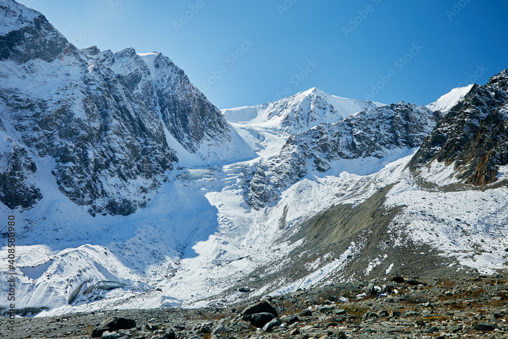 High mountains with glaciers