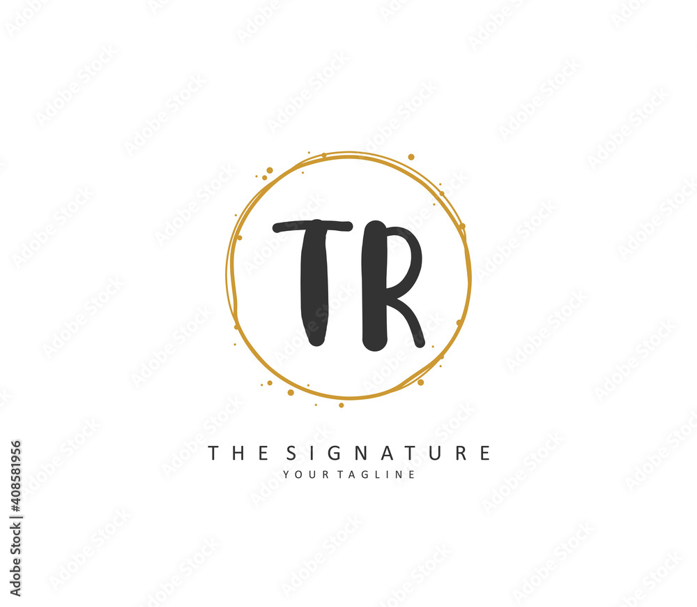 TR Initial letter handwriting and signature logo. A concept handwriting initial logo with template element. TR Initial letter handwriting and signature logo. A concept handwriting initial logo with template element.