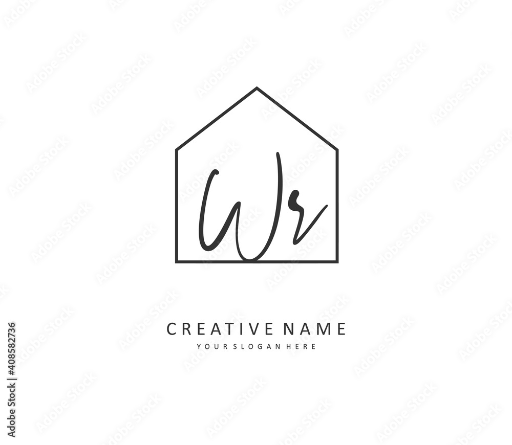 WR Initial letter handwriting and signature logo. A concept handwriting initial logo with template element. WR Initial letter handwriting and signature logo. A concept handwriting initial logo with template element.