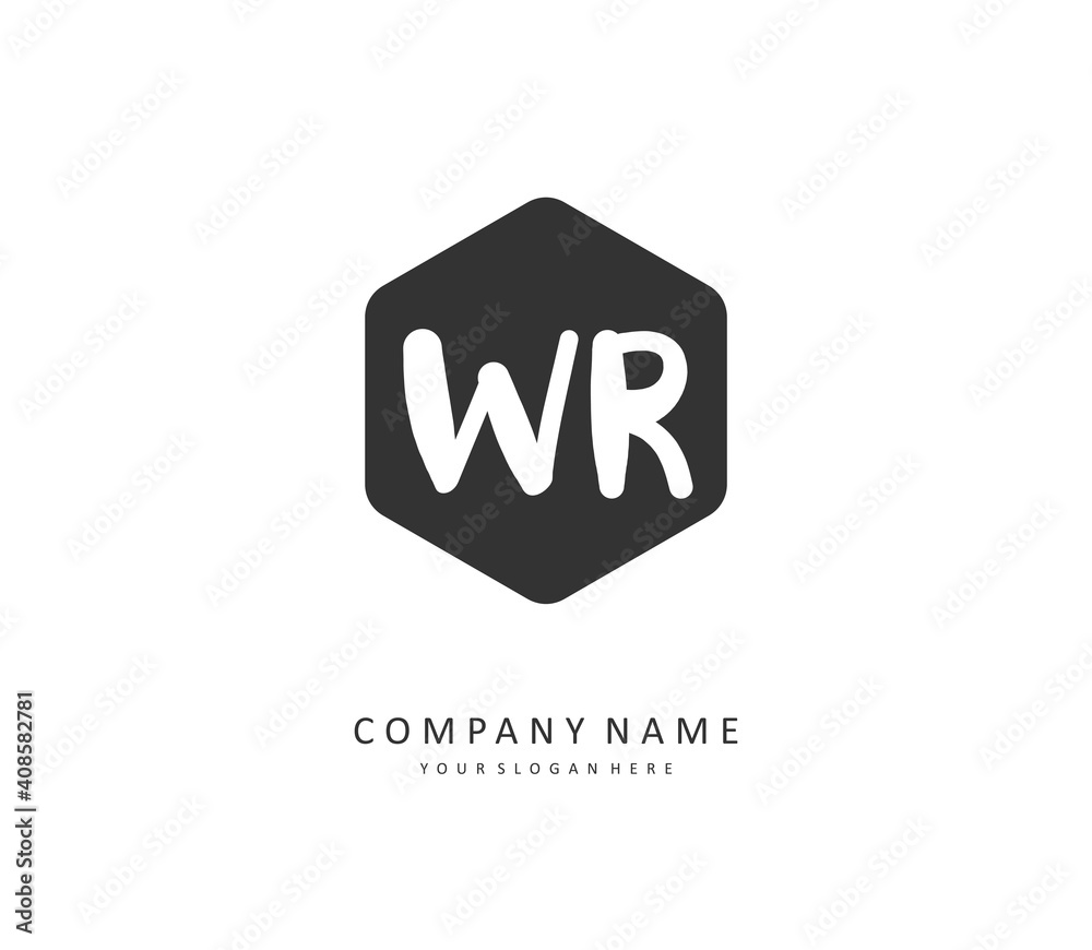 WR Initial letter handwriting and signature logo. A concept handwriting initial logo with template element. WR Initial letter handwriting and signature logo. A concept handwriting initial logo with template element.