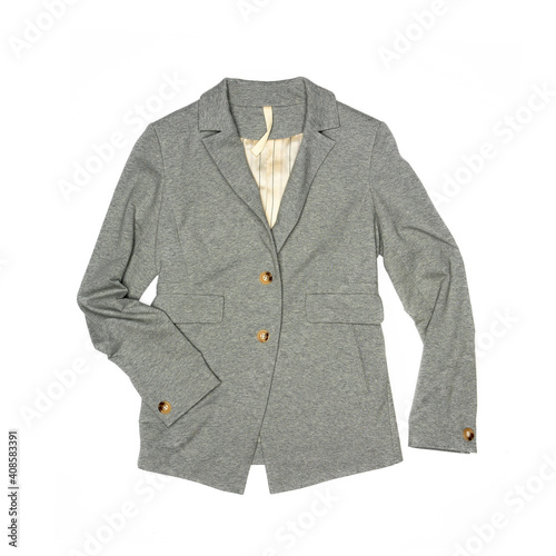 Gray female jacket isolated on white background