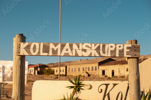 Kolmanskop town sign photo