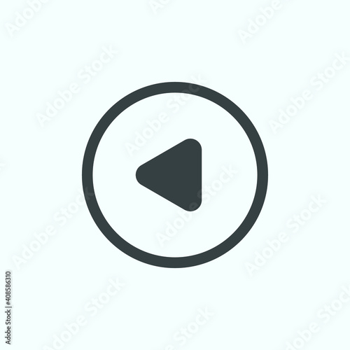 Play button icon in trendy flat style isolated on grey background. Play symbol for your web site design, logo, app, UI. Vector illustration