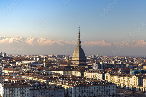Torino, Italy. Sight from the hills around the city © chiaretz
