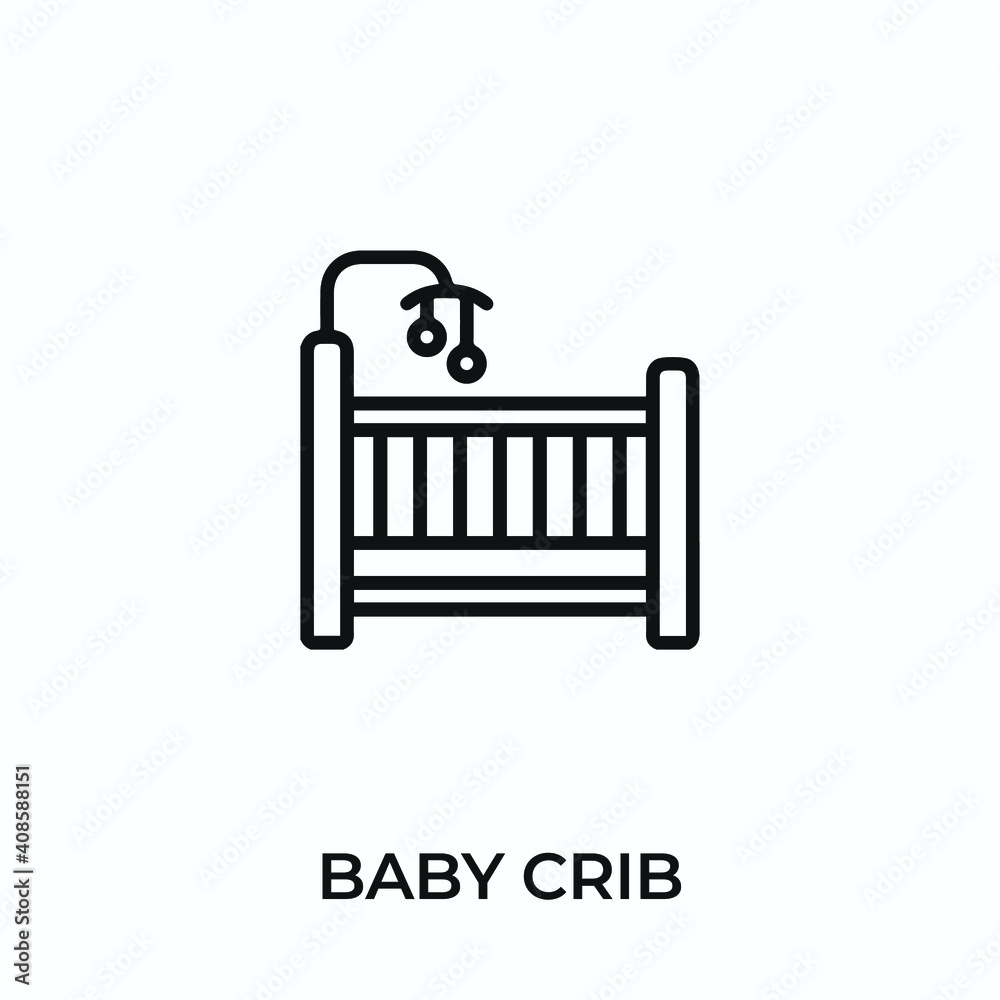 baby crib icon vector. baby crib sign symbol for modern design. Vector illustration baby crib icon vector. baby crib sign symbol for modern design. Vector illustration