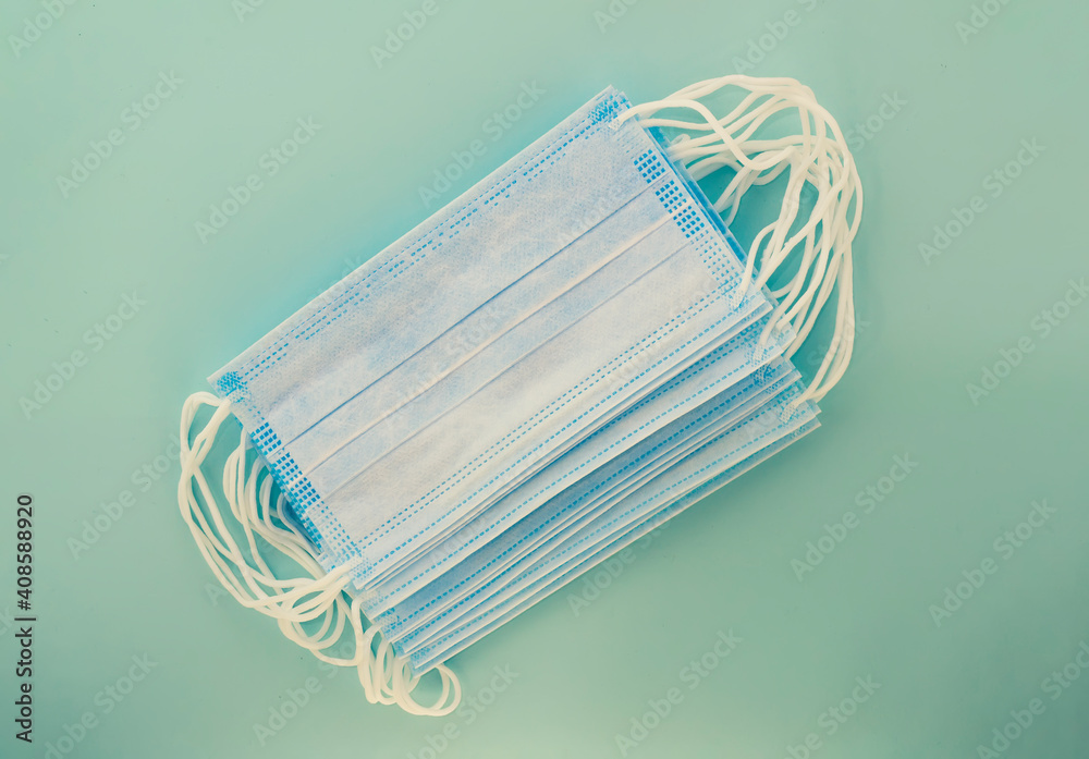 Stack of respiratory protection mask,Health care and medical concept. Stack of respiratory protection mask,Health care and medical concept.
