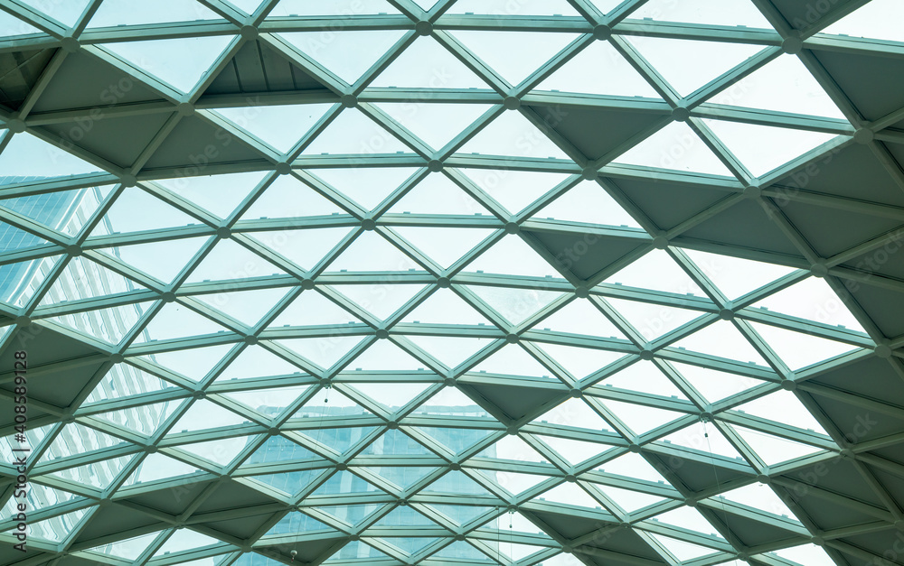 Metal structure skylight on the roof of office building Metal structure skylight on the roof of office building