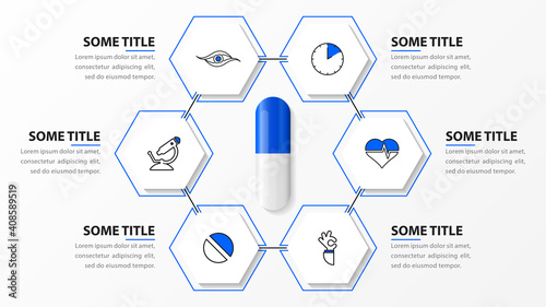 Infographic design template. Creative concept with 6 steps