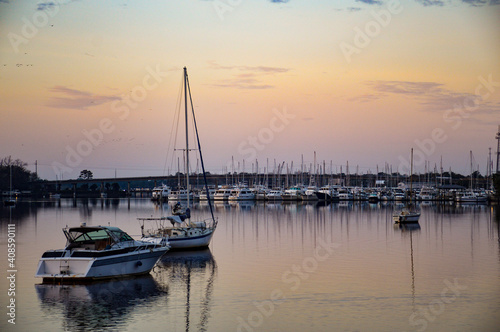 boats at sunset © Katy