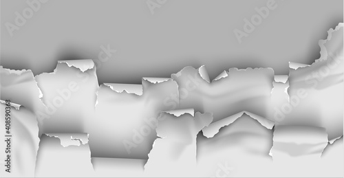 ragged Hole torn in ripped paper on transparent background