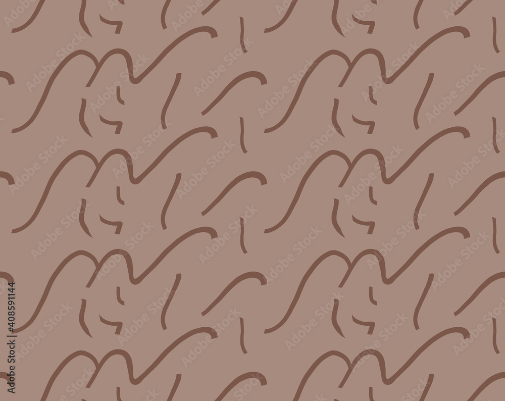 Vector texture background, seamless pattern. Hand drawn, brown colors.