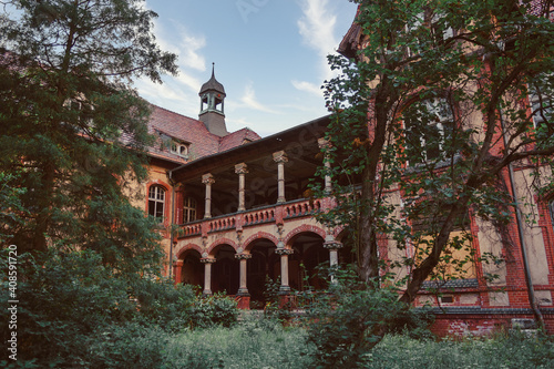 BEELITZ - 25 MAY 2012: Abandoned hospital and sanatorium Beelitz Heilstatten near Berlin, Beelitz, Germany photo