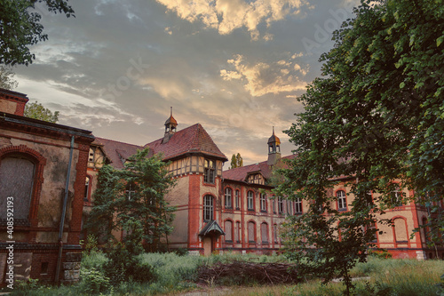 BEELITZ - 25 MAY 2012: Abandoned hospital and sanatorium Beelitz Heilstatten near Berlin, Beelitz, Germany