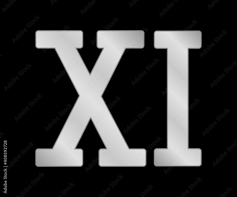 Roman numeral eleven. Roman numeral eleven.