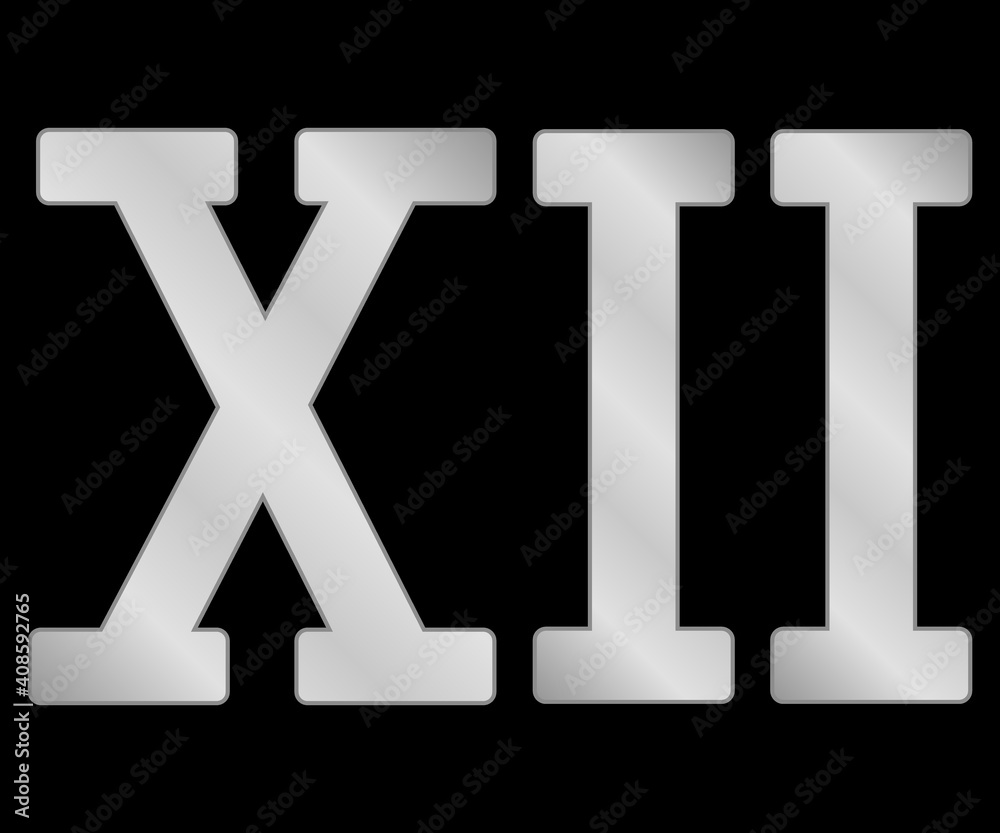 Roman numeral twelve. Roman numeral twelve.