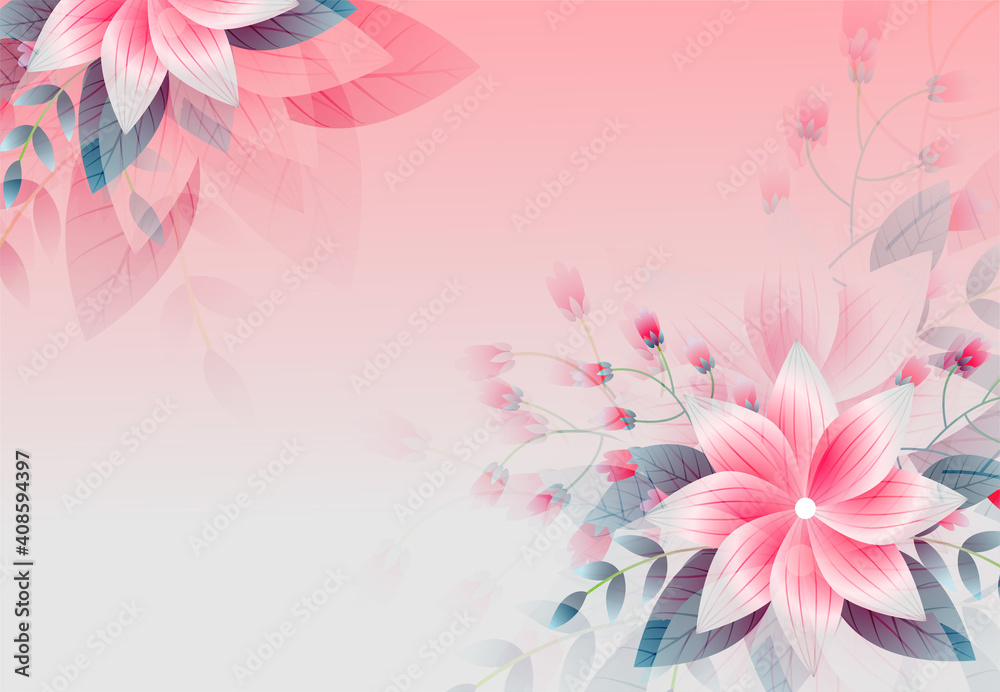 Beautiful flower abstract background. flowers in bloom on a soft pink background