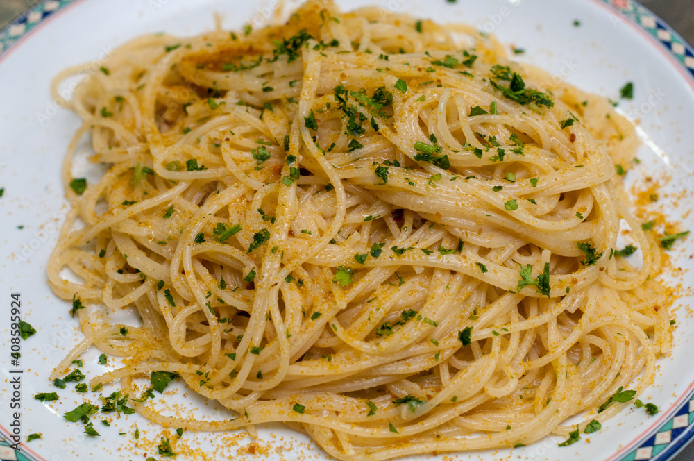 Italian Food, a dish of pasta with Italian Food, a dish of pasta with