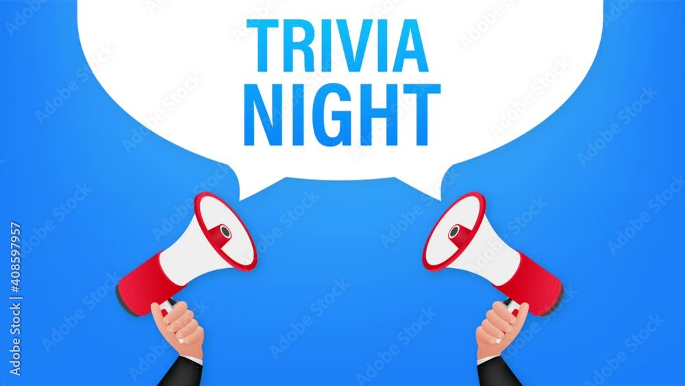 Hand Holding Megaphone with trivia night. Megaphone banner. Web design. stock illustration. Hand Holding Megaphone with trivia night. Megaphone banner. Web design. stock illustration.