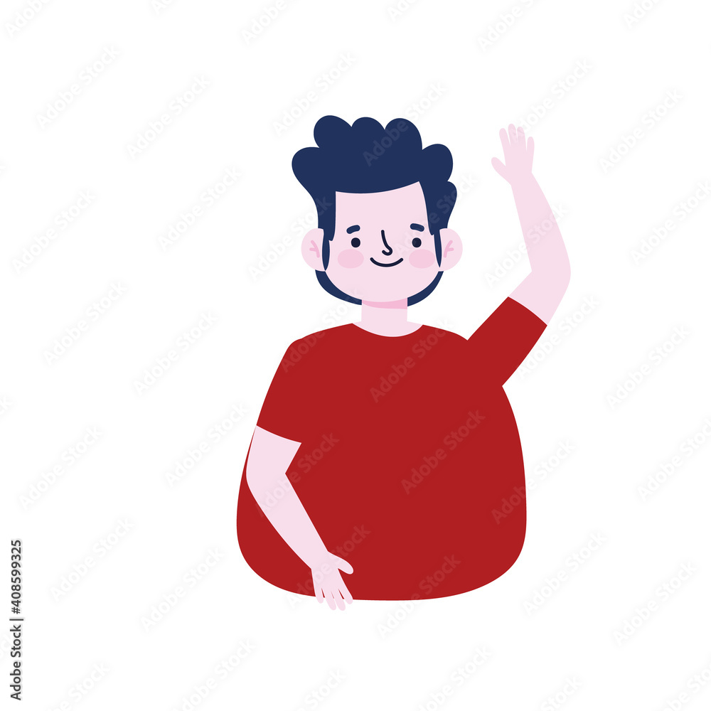 portrait cartoon man, young male character portrait cartoon man, young male character