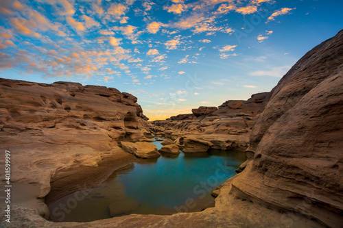 Grand Canyon in Thailand, Natural of rock canyon in Mekhong River, Hat Chom Dao or Chomdao Beach and Kaeng Hin Ngam in Ubon Ratchathani province, Thailand.