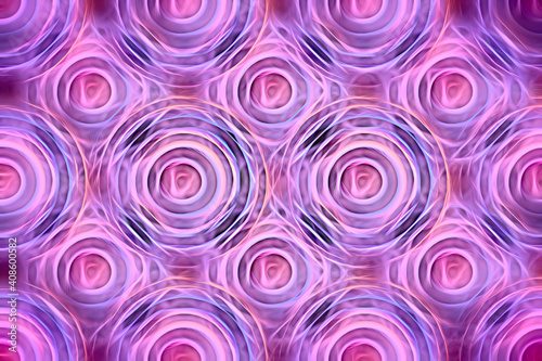 Bright pattern of pink and purple rings. Abstract digital background and texture 