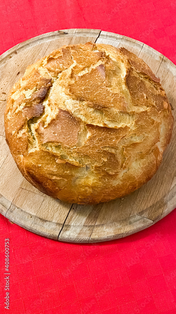 Freshly homebaked bread, rustic style Freshly homebaked bread, rustic style