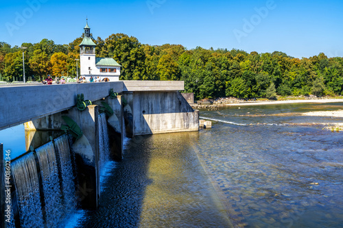 Hochablasswehr, Stadtwald, Augsburg, Bayern, Deutschland  photo