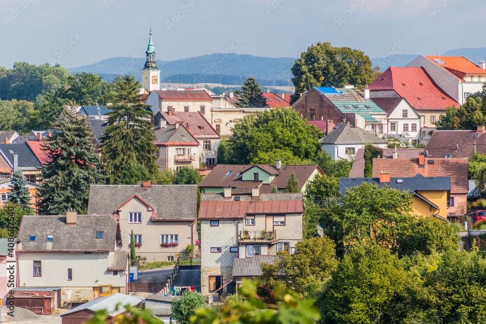 Skyline of Zamberk town, Czechia