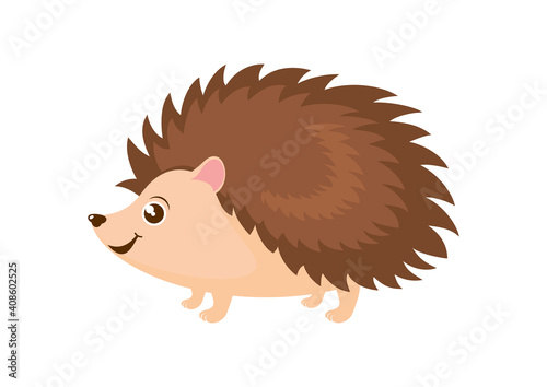 Cute little hedgehog icon vector. Adorable hedgehog cartoon character. Brown hedgehog icon isolated on a white background