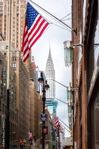 Photography american flag in new york city