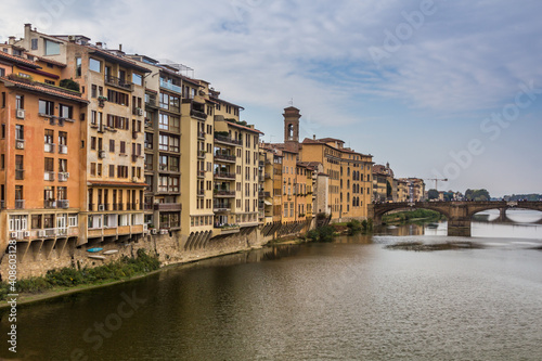 Arno river in the center of Florence, Italy