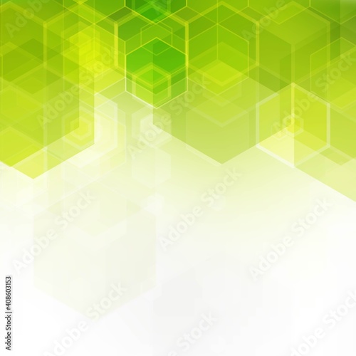 Geometric shapes background. Colorful mosaic pattern.Green and yellow hexagons. eps 10