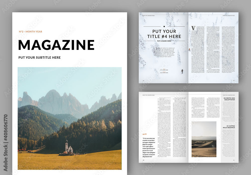 Classic Magazine Layout Stock Template | Adobe Stock
