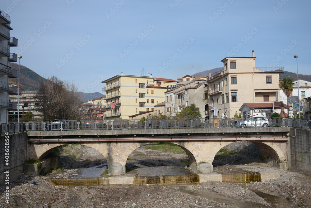 Naklejka premium PAESAGGIO URBANO,GIFFONI VALLE PIANA,SUD ITALIA,20 GENNAIO 2021.